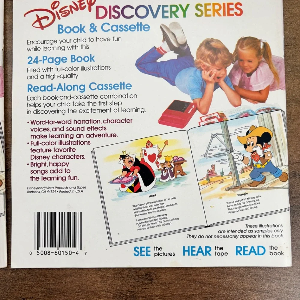 VINTAGE Walt DISNEY Discovery COUNTING FUN & PEOPLE AT WORK Read Cassette Books